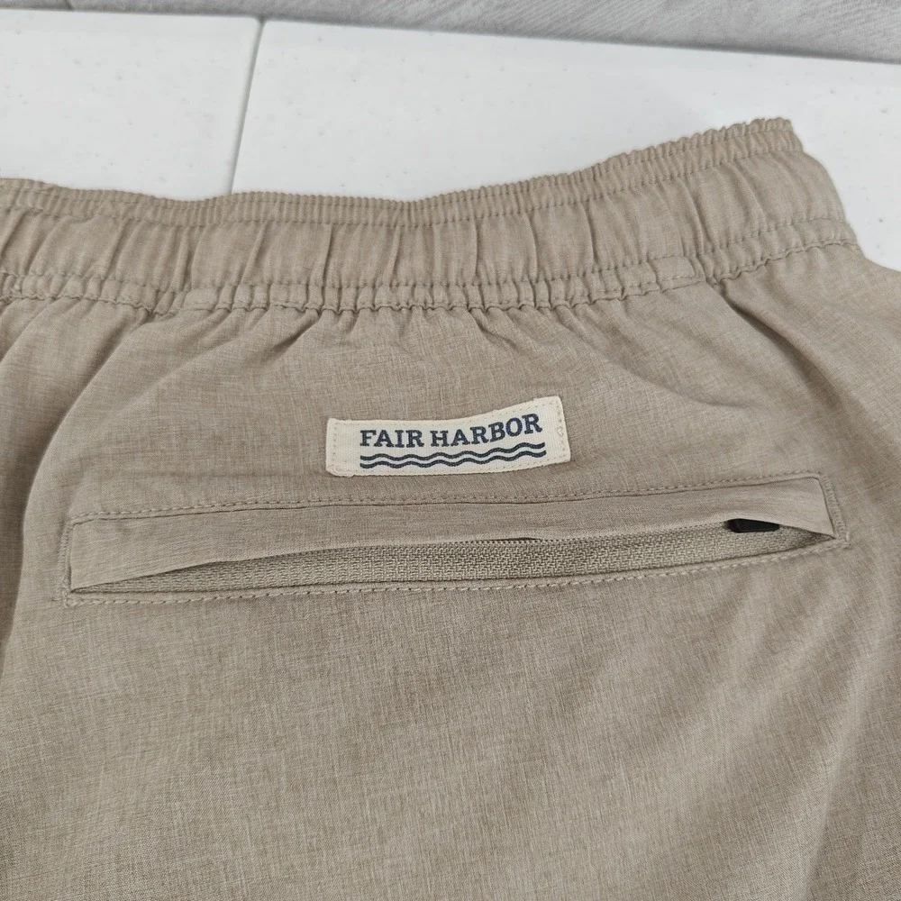 Fair Harbor Shorts Mens XXL Tan Khaki Beige Board Shorts Swim Trunks Unlined 2XL